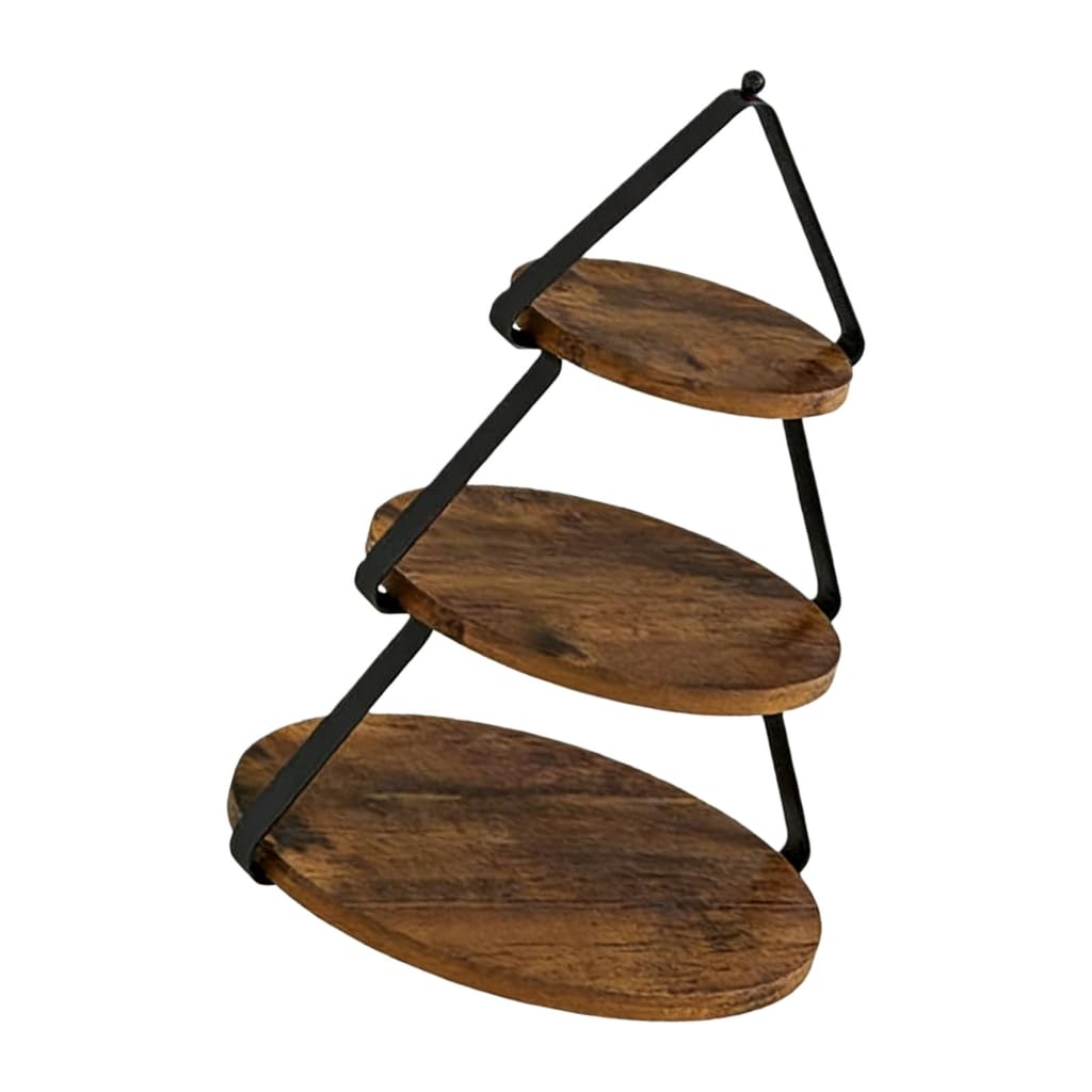 Plateforme de fête portable en bois 3 niveaux pour présenter des mini gâteaux bonbons et des heures d'œuvre