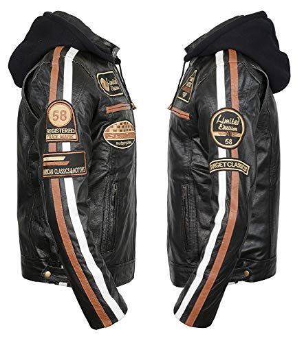 SpazeUp Men's Protective Racing Motorbike Armored Padded Motorcycle Racer Biker Vintage Racing Jacket4