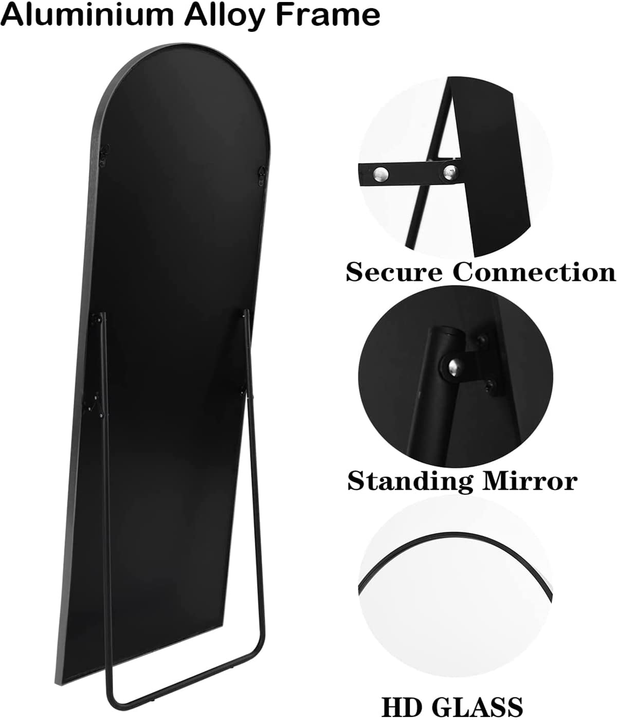 ZMYCZ Arched Floor Mirror, 65"x22" Full Length Mirror, Standing Mirror