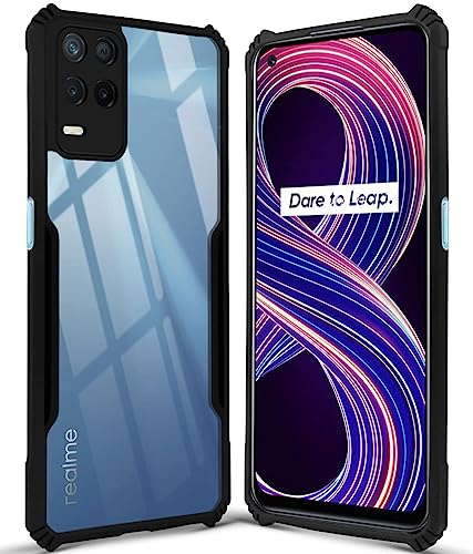 Image of Jkobi Back Cover Case for Realme 8s 5G (Shockproof with Polycarbonate Clear Panel | Professional Black)