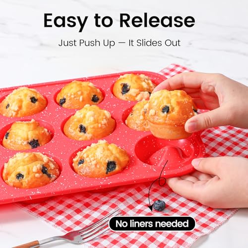 48% Off Fimary Reinforced Silicone Muffin Pans - 2 Pack - Image 2