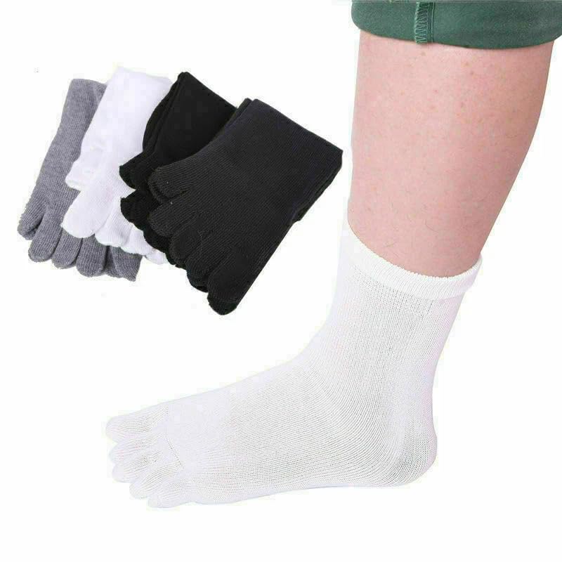 Men's Toe Socks 5 Toe Socks for Men Size 10-13, Cotton Toes Socks, Breathable Five Finger Socks, Individual Sock for Running & Sports (Solid Color)2