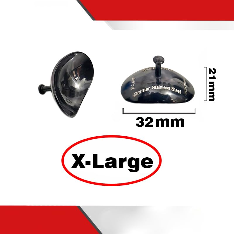 Corneal Eye Shield Protector, Stainless Steel, 32mm X 21mm, X-Large, Black, 2-Piece Set