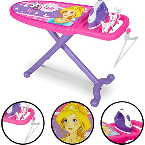 Stimo Set de Planche à Repasser pour Enfant avec Pinces à Linge et cintres