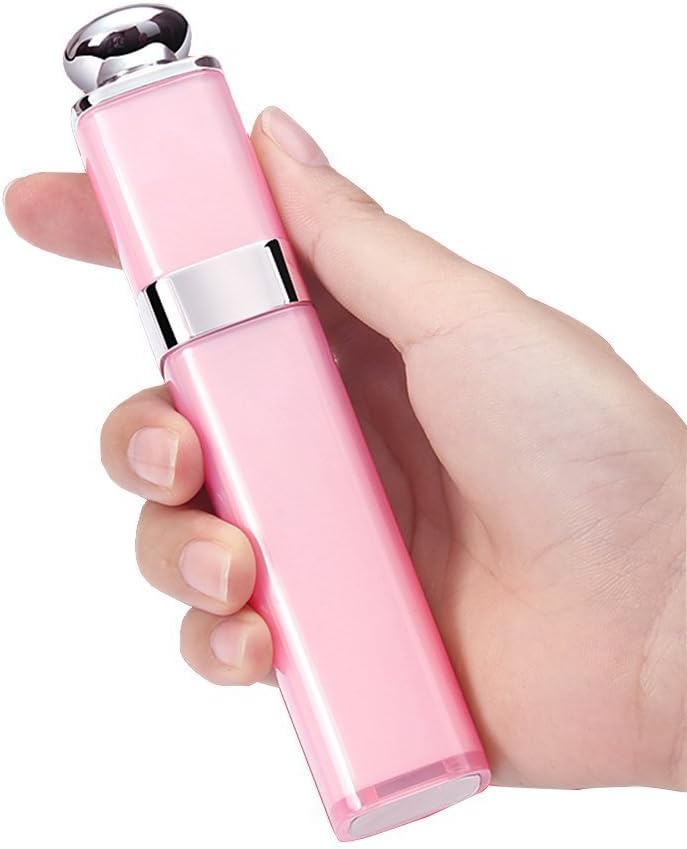 Lipstick Selfie Stick for Girls and Women, Selfie Stick [No Need Bluetooth, No Need Nharging] Wired Extendable Monopod with 5 Sections Aluminum Alloy Tube for iPhone Samsung Android iOS (Pink)