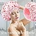 Shower Cap for Women Terry Lined Bath Cap Large Reusable Waterproof Elastic Band Pink Shower Caps for Long Thick Hair Soft Bath Shower Hair Caps