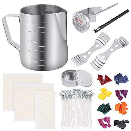 Sntieecr 113 PCS Candle Making Kit with 8 Colors Wax Candle Dye, 550ml