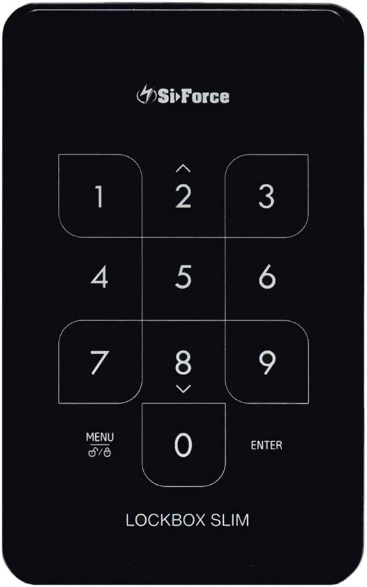 SiForce Lockbox Slim 2TB SSD Encrypted USB Drive + SiForce Portable External Hard Drive Case