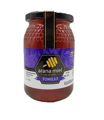 Miel de Tomillo 500 g – Miel monofloral cruda y sin pasteurizar, sabor delicado y floral – Origen Granada, producción artesanal premium