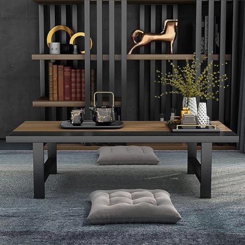 Image of Premium 70-cm Long Japanese Style Low Height Floor Meditation /Coffee /Tea Table for Living Room, Bedroom, Balcony, Small Floor Study /Laptop Table. (Brown-Black)