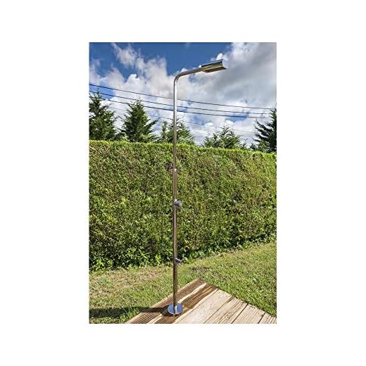 Gre Dai43F Ducha De Acero Inoxidable Con Lavapies, Plata, 216 Cm De Altura