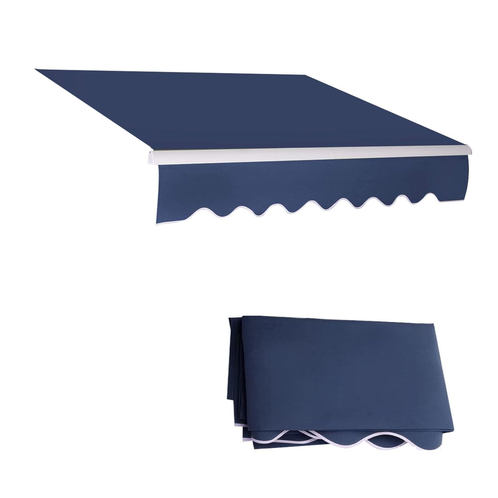 Toldo retráctil manual o eléctrico impermeable para exteriores, tela de repuesto resistente al sol, toldo enrollable para actividades en terraza, color azul marino (tamaño: 3 x 1,5 m)