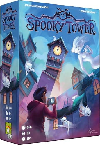 Asmodee - Spooky Tower - Repos Production - Jeu de société coopératif, Jeu Facile à Apprendre pour Toute la Famille à partir de 8 Ans pour 2 à 4 Joueurs,...