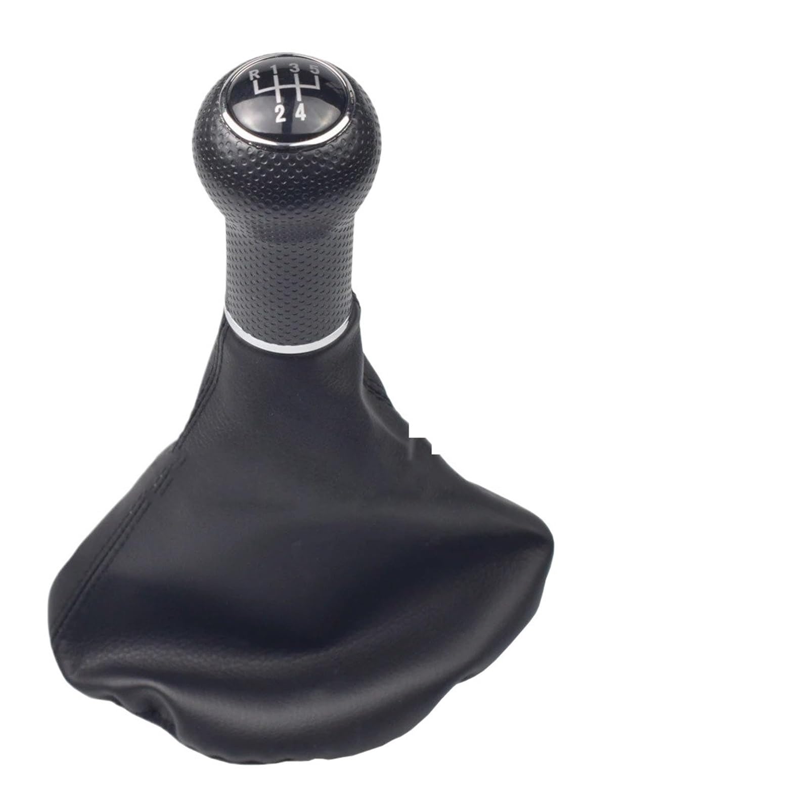 SAUANMNKTP Gearshift Knob for VW for Golf 1992-1998 Car Manual 5 Speed Gear Shift Stick Shifter Knob Head Gaitor Boot(5R-Silver-Red line)