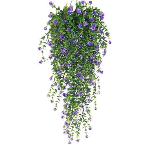 Blogiiup Flores Artificiales al Aire Libre, 4 pcs Flora Artificial Decorativa Flores Flexibles al Aire Libre cestas Colgantes Colgantes múltiples Plantas