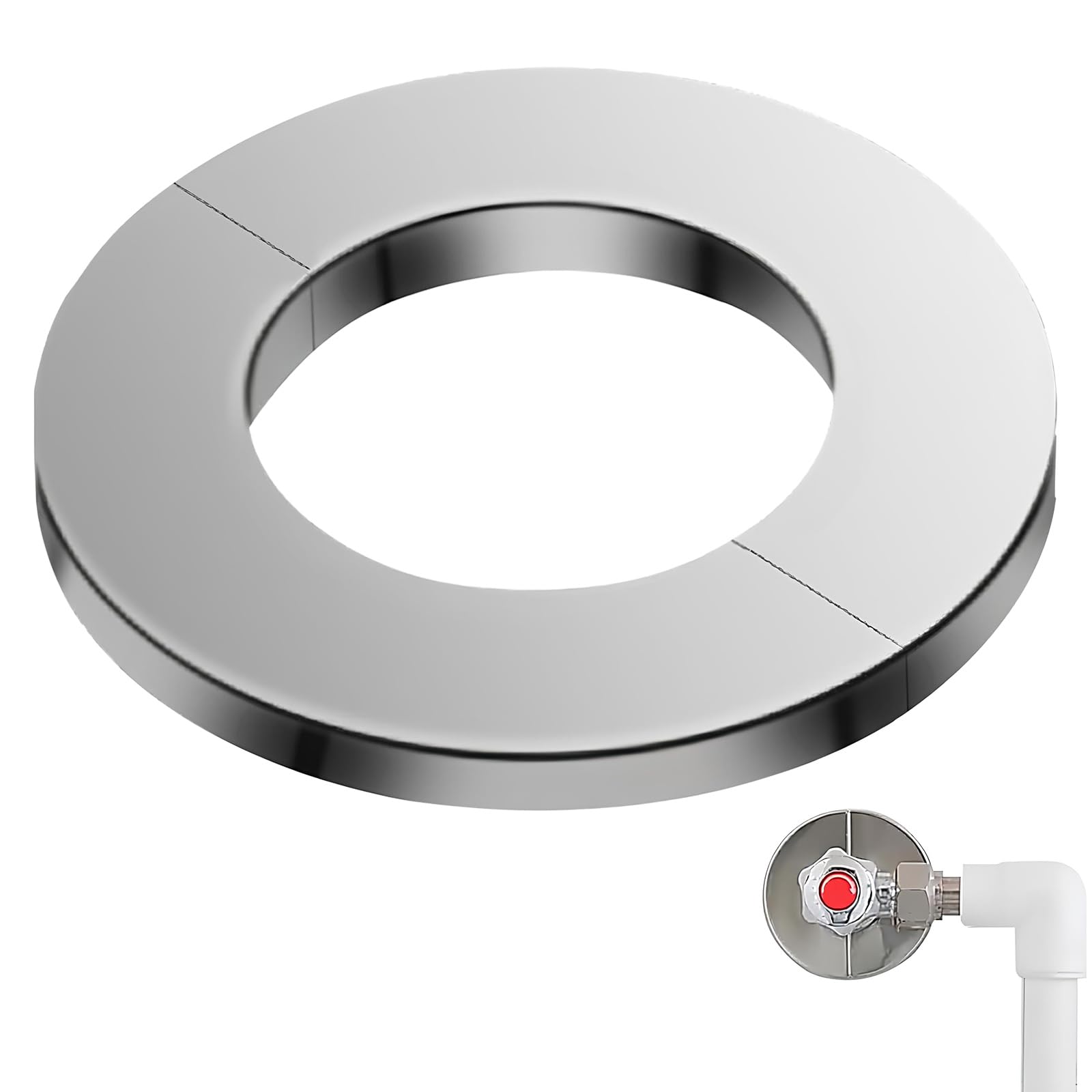 Ofenrohr Rosette,THETAG Abdeckrosette Edelstahl Heizungsrohr rosette,Ofenrohr Rosette Rohrmanschette,Kaminaufsatz Ofenknie Rosette Kaminhaube Grundplatte (white, 90MM)