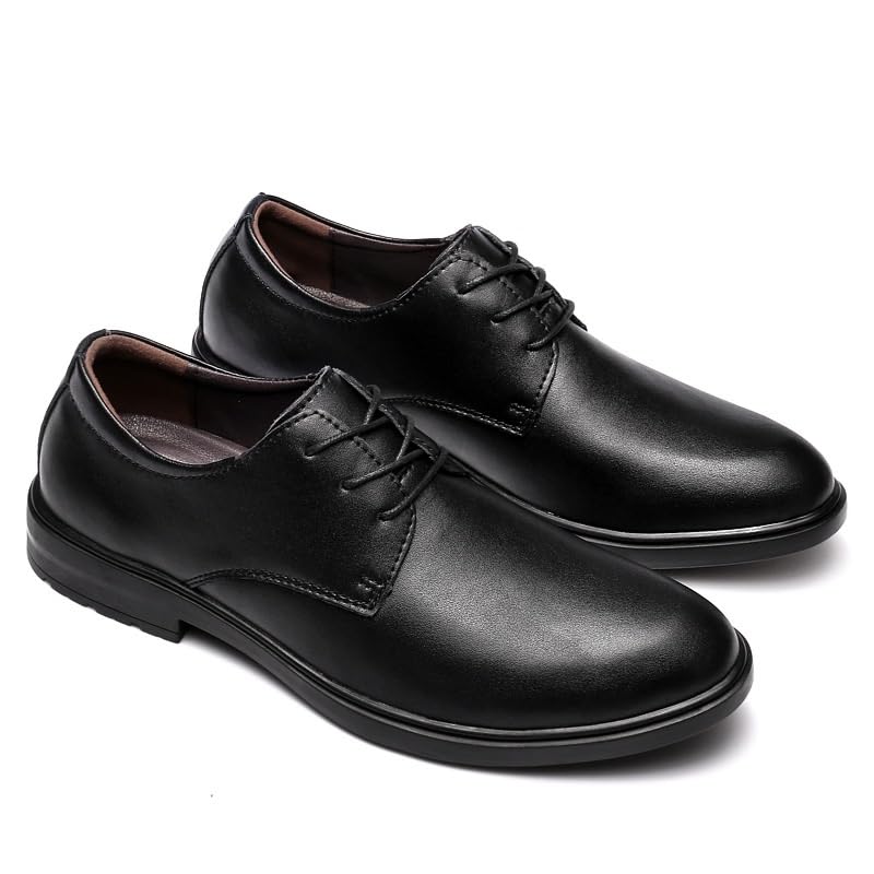 Mens Black Oxfords Lace-up Walking Office Loafers Work Flats Casual Retro Wedding Work Shoes4