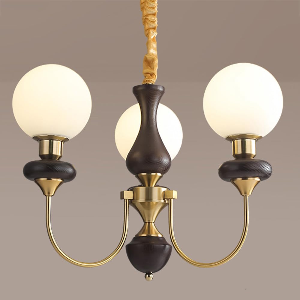 Lustre Spoutnik en verre laiteux suspendu vintage style ferme à 6 lumières