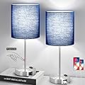 ???????????????? ???????????? Set of 2 Touch Control Table Lamps with 2 USB & AC Outlet, 3-Way Dimmable Bedside Nightstand Lamps for Bedroom Living Room Nursery, 800 Lumens 5000K Daylight Bulbs Included