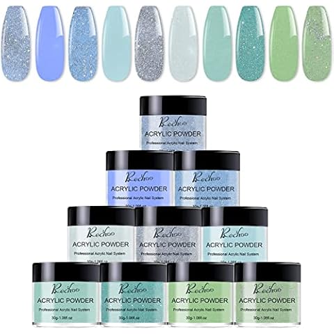 10 Colours Nail Acrylic Powder Set, 30 ml Acrylic Powder for Carving and Nail Extensions, Acrylic Powder Starter Set for Acrylic Nails T5 Cover