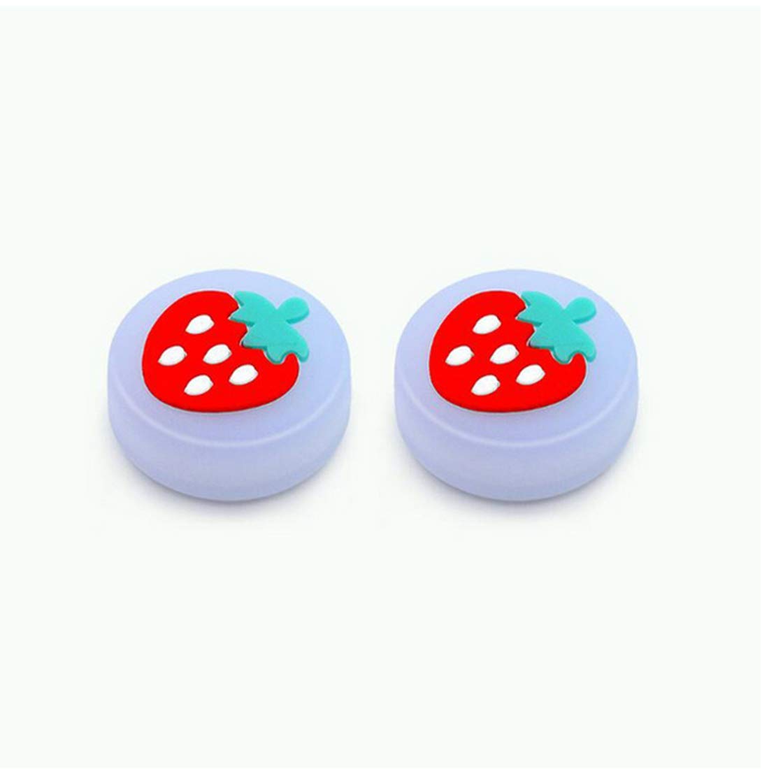 Luminous Thumb Stick Grips Caps Analog Thumb Grips Caps Joystick Covers for Switch Lite for NS Joy-Con Controlle (Strawberry -Blue)