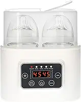 Aquecedor de mamadeiras 5 em 1 aquecedor digital de comida para bebês com cronômetro e visor digital Esterilizador a vapor de garrafa dupla para descongelamento aquecedor portátil para leite materno