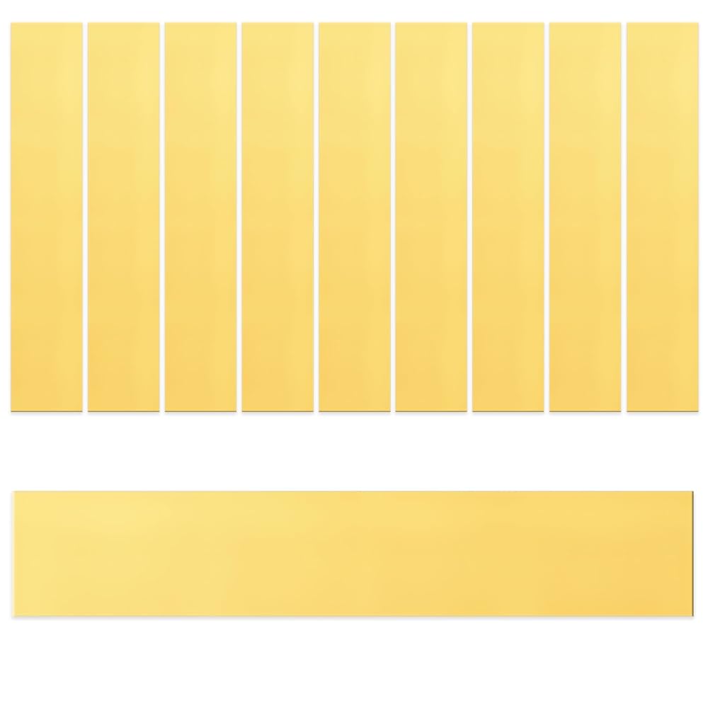 Glarks 10pcs L X W X T 5.9 X 0.98 X 0.008'' Rectangular Brass Shim