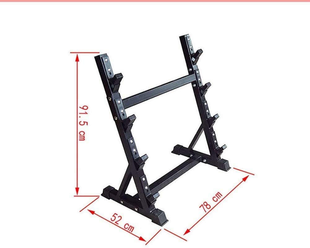 LJYT Barbell Rack, Commercial Fixed Dumbbell Storage Display Holder, Fitness Equipment Storage Rack, Four-Tier Barbell Storage Stand Ranzorh