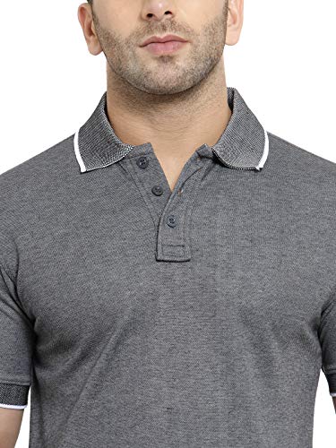 Image of Scott International Spark Polo T-shirts for Men - Bird Eye Collar neck, Half Sleeves, Cotton, Regular Fit, Stylish Branded Solid Plain tshirts for Boys