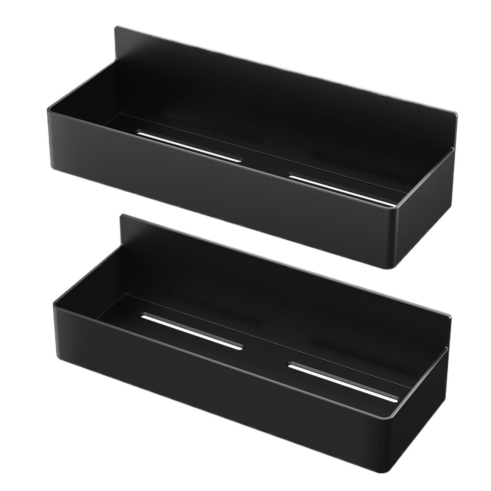 JTKSSCS Magnetic Shelf Strong Magnetic Shelves 2 Layers Black White Storage Rack Kitchen Plastic Spice Seasoning Organizer For Refrigerator Microwaves(2PCS Black)