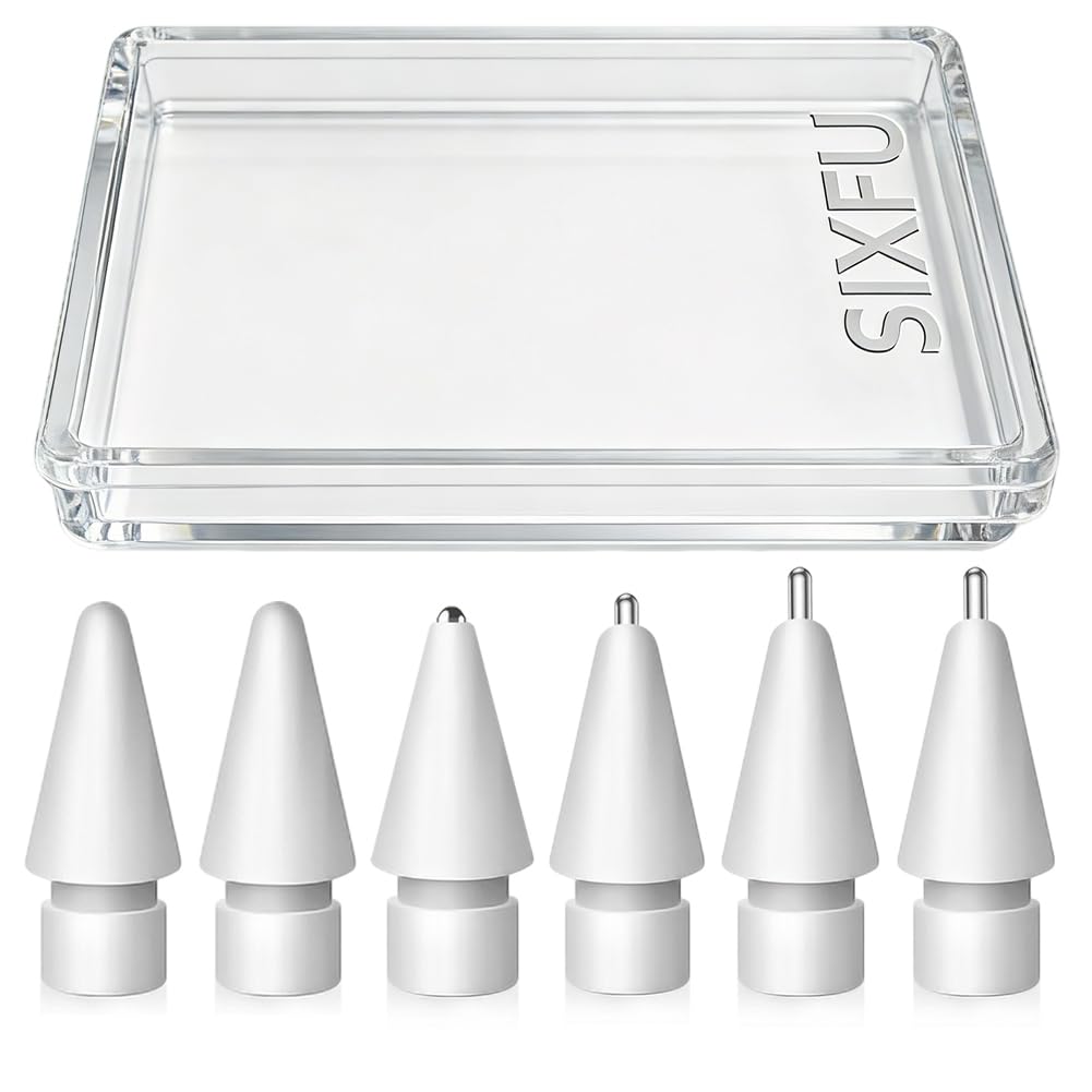 6 Stück Verbesserte Spitze Kompatibel mit Apple Pencil, Verschleißfest und Hochempfindliche Metall Spitzen Set Kompatibel mit Apple Pencil Pro/ 2. Generation/ 1. Gen/USB C Ersatzspitzen