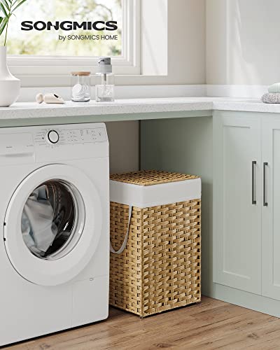 Songmics ULCB165N01 Laundry Hamper With Lid, 17.2 Gallon (65 L) Synthetic Rattan Clothes Laundry Basket thumb #1