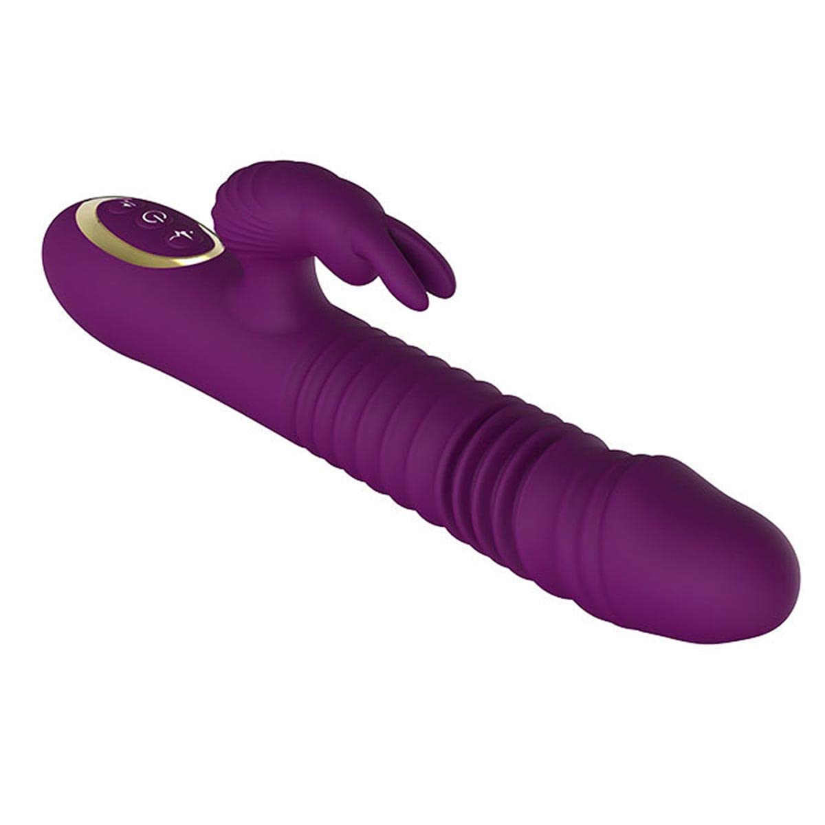 Vibratore a Spinta, Vibratore Clitorideo Punto G Impermeabile e Ricaricabile Vibratore Dildo in Silicone Realistico con 10 Modalità di Vibrazione di Frequenza, Giocattoli Sessuali Donne Viola