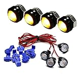 iJDMTOY Ford Raptor Style Amber LED Grille Lighting Kit Compatible With Chevy Dodge Ford GMC, 4-Piece 3000K Grill or Side Marker Light Set