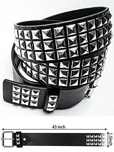 Generic Punk Studded Belt For Women Rock Threads Goth Stud Pyramid Gothic Clothing (Black), Steudded Belt, 110 Cm Length #TOP1