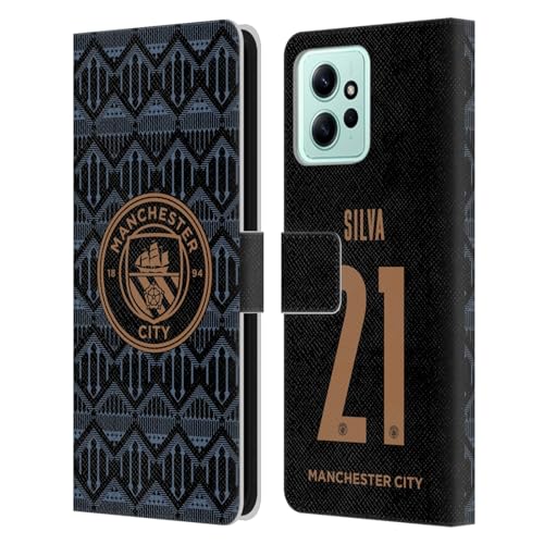Head Case Designs Officially Licensed Manchester City Man City FC David Silva 2020/21 Players Away Kit Group 1 Leather Book Wallet Case Cover Compatible with Xiaomi Redmi 12
