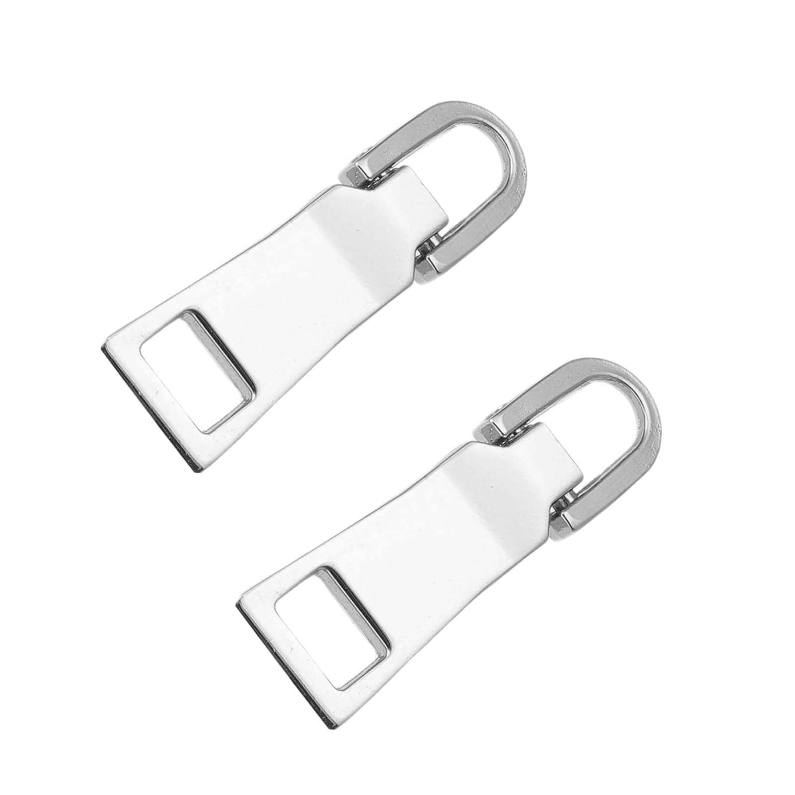 Opemg Silver 2Pcs Zipper Pull Replacement Kit, Pull Replacement Repair, Zipper Slider Tab For Luggage Backpack Jacket Suitcase Coat Sewing Notions And Supplies (Silver)