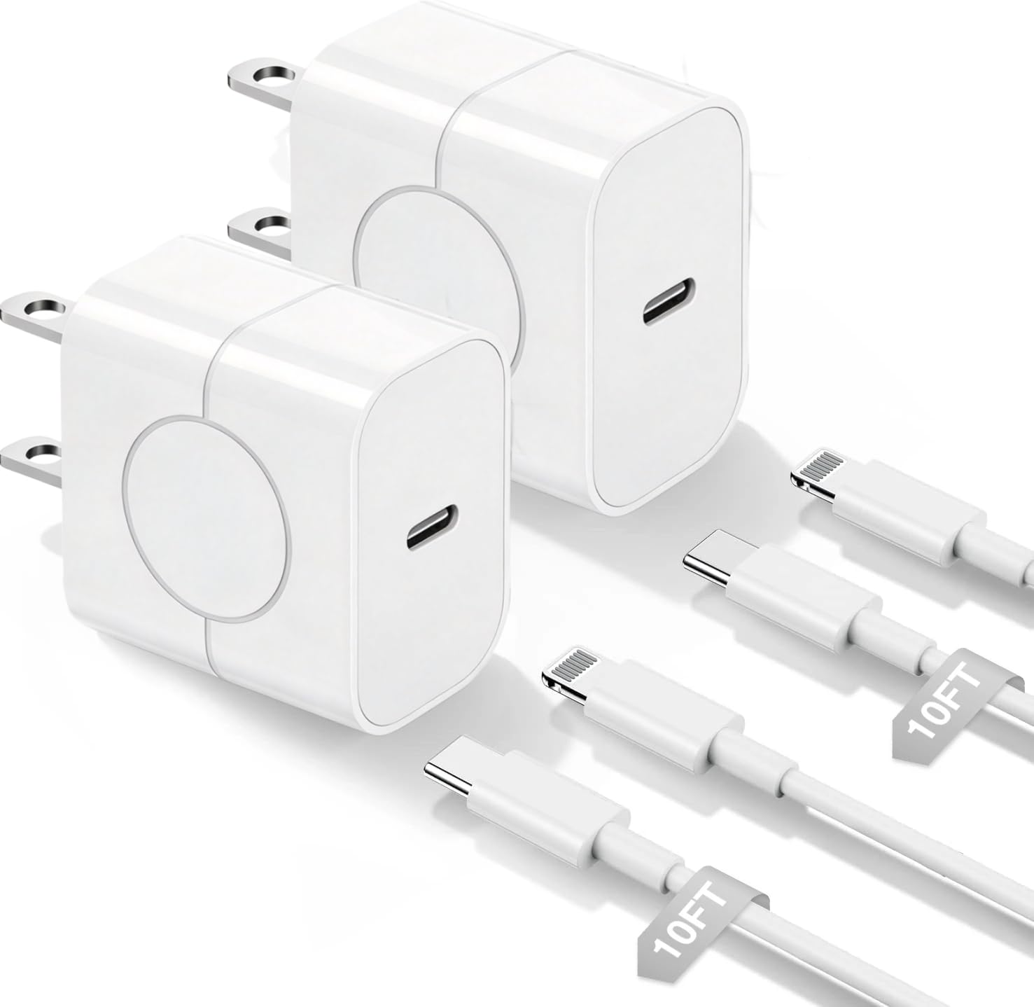 iPhone Charger Fast Charging 10ft, Type C Charger Block and Long USB C to Lightning Cable Cord,USBC Wall Plug Power Adapter Cube for Apple iPhone 14 Pro Max/14 Plus/14/13/12 Mini/11/XS Max/XR/iPad Air