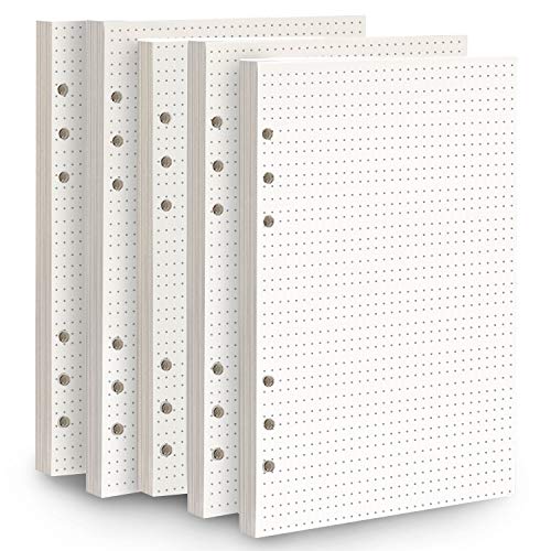 OurTop Papel de Recambio A5 con 6 Anillas, A5 Hojas de Recambio Papel de Punto A5 Hojas Sueltas de Recambio 225 Hojas/450 p�ginas para Agenda Filofax Bullet