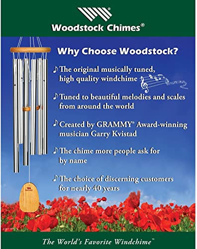 Woodstock Chimes 1723Mp0600 Original Guaranteed Musically Tuned Pachelbel Canon Chime, Silver/Teak #TOP2