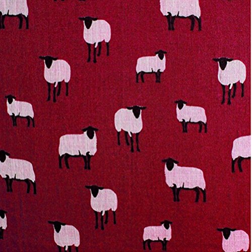 Xale feminino com estampa de ovelhas e voile tamanho grande da PIXNOR (vermelho)