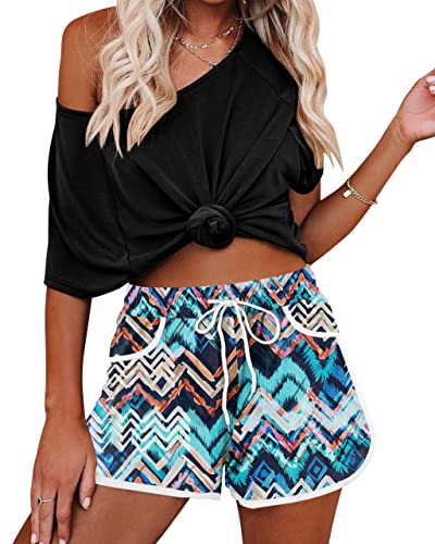 Image of For G and PL Women Summer Floral Beach Boardshorts with Pockets Swim Trunks