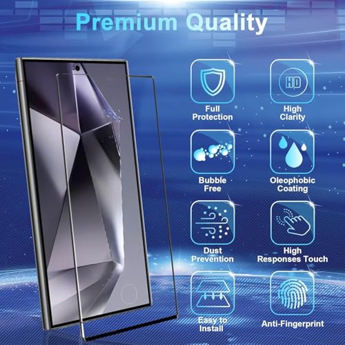 Image of STP FEEL 2+1 Pack For Samsung Galaxy S25 Ultra 5G (7.8 inch) Tempered Glass Screen Protector with Camera Lens Protector, 9H Hadness, Diamond-Grade Shatterproof, HD Clear, Anti-Scratch