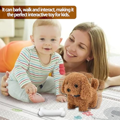 YISKY Perrito Juguete Ladra y Anda, Perro de Juguete Electrónico de Felpa, Peluche Cachorro Juguete Interactivo, Realista Perro Robot, Perro Peluche Realista, Regalos para Niños y Niñas - imagen 5