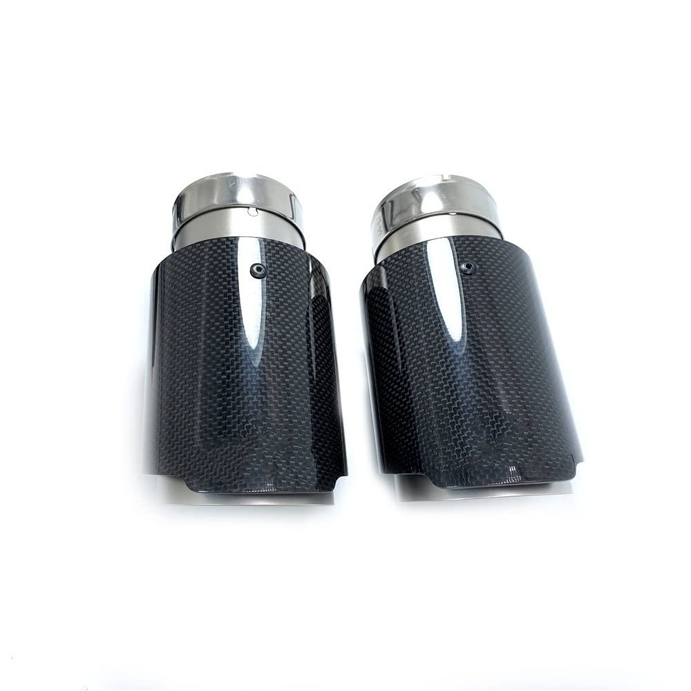 Auto Accessori 1 Pz Lucido Sistema Di Scarico In Fibra Di Carbonio Marmitta Tubo Punta Universale In Acciaio Silenziatori Coda Gola (Size : 67 IN 101 OUT)