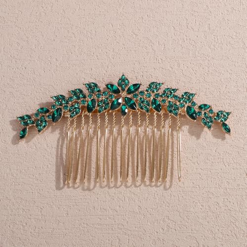 Peine vintage con flores y cristales para bodas miniatura 6
