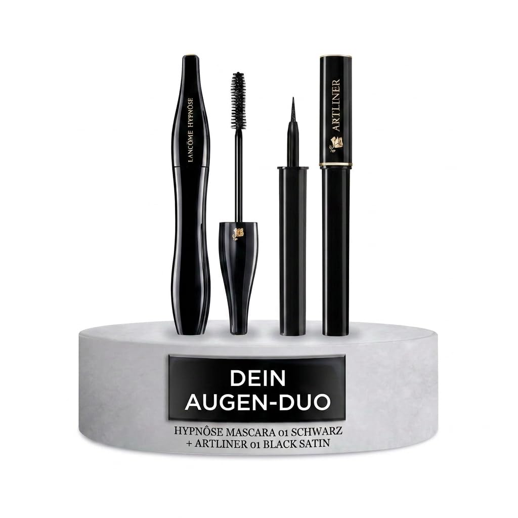 Lancôme Hypnôse Mascara & Artliner Duo: Volumen-Wimperntusche für 8x mehr Dichte & präziser Flüssig-Eyeliner für langanhaltende, definierte Augenblicke in intensivem Schwarz