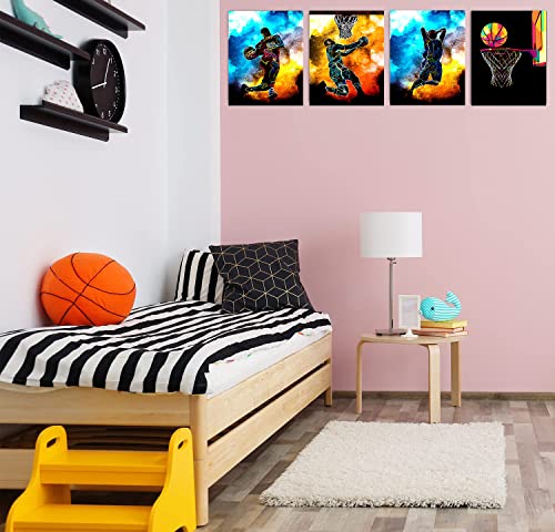 Abstract Superstar Basketball Player Poster Wall Art Prints,Basketball Famous Stars Poster,Basketball Room Decor,Basketball Wall Decor,Basketball Boys Bedroom Decor,Basketball Wall Art Sports Poster,Basketball Man Cave Decor,Set Of 4 (8''X10''Inches,Unframed). #TOP3