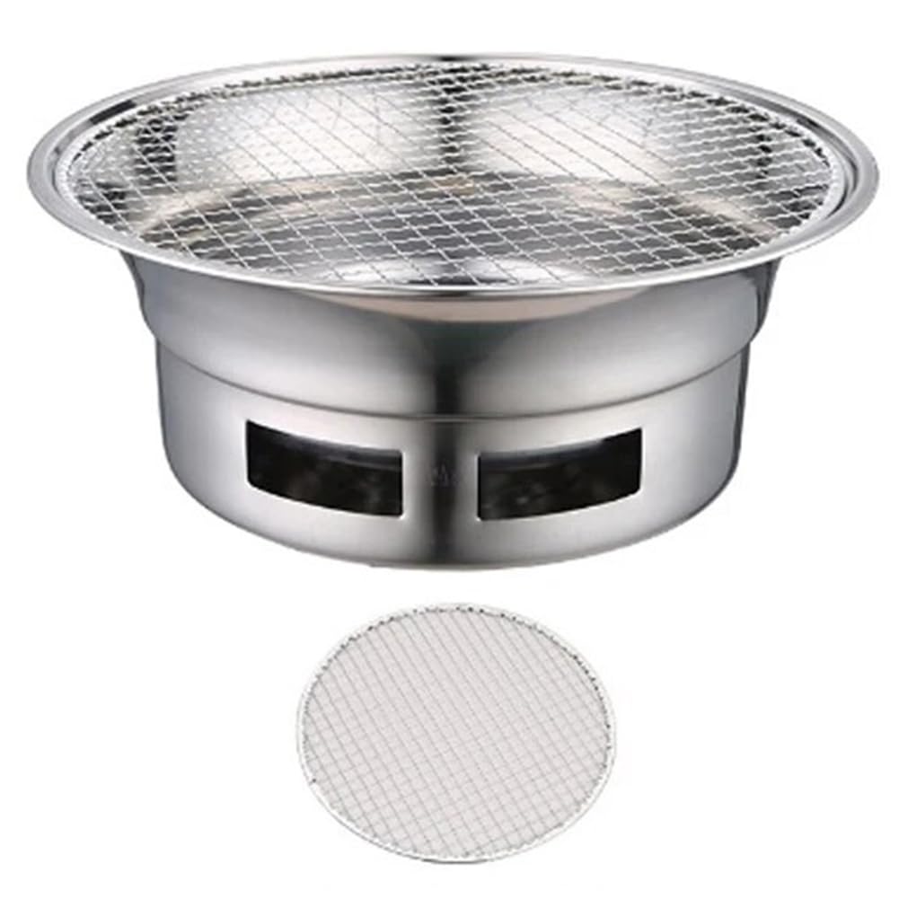 Barbecue rotondo in acciaio inox, senza fumo, per esterni, barbecue commerciale, barbecue portatile, ideale per feste in giardino e campeggio