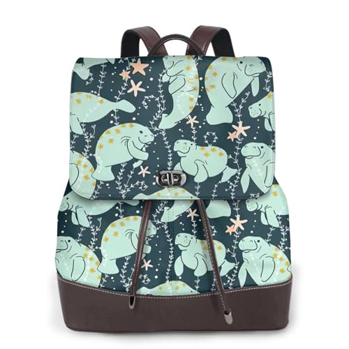 Sac à dos en cuir pour femme Manatee motif veau moderne urbain